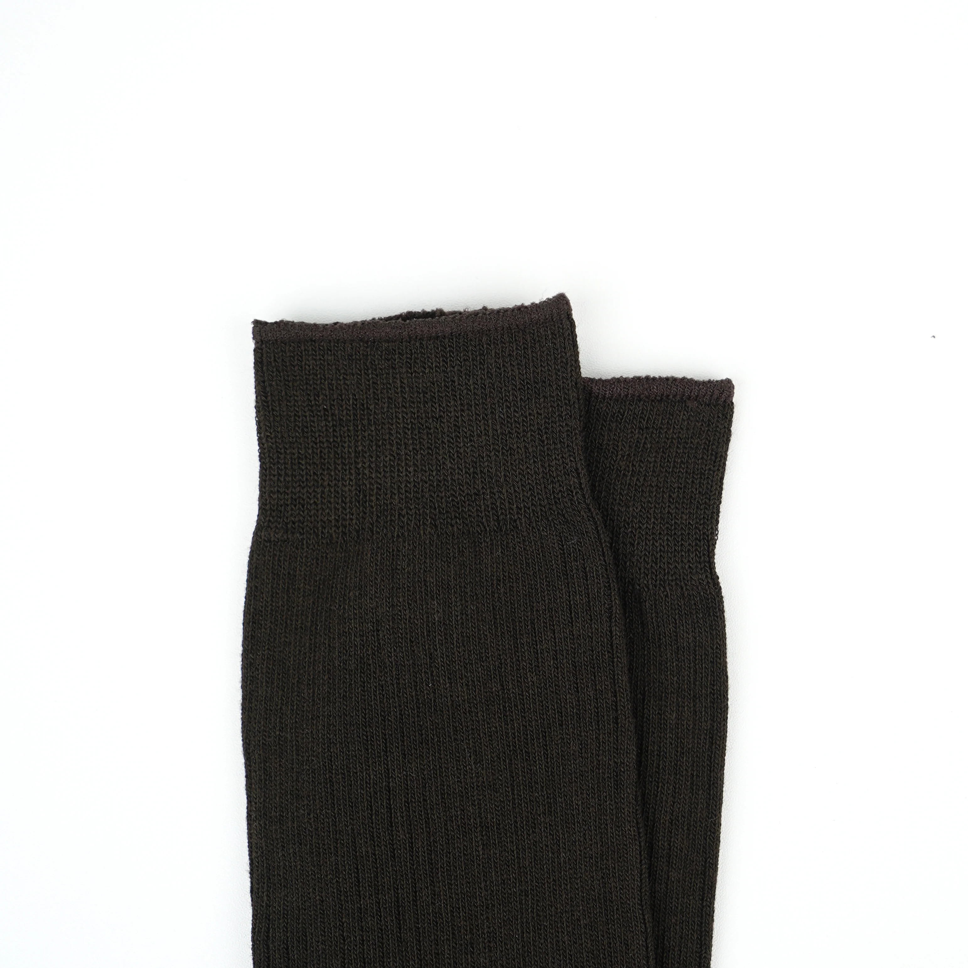 Cotton Ribbed Socks Chocolate - Image 3