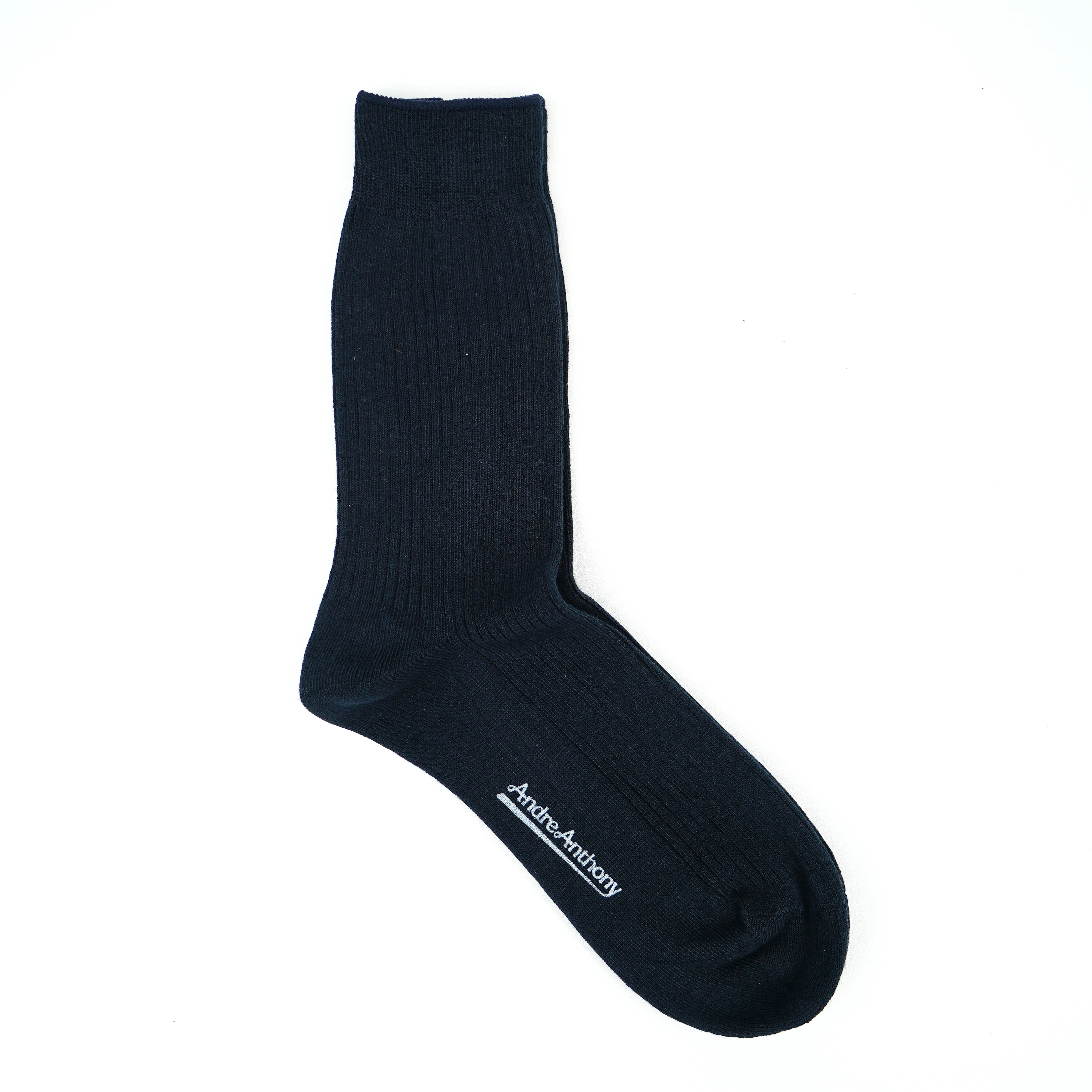 Cotton Ribbed Socks Navy Blue - Image 2